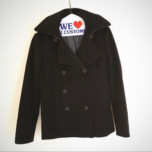 J Crew Black Wool Pea Coat 痢 ⚫️